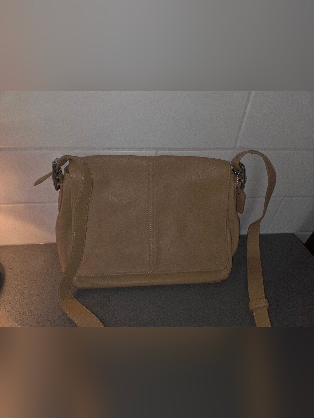Coach Tan Leather Messenger